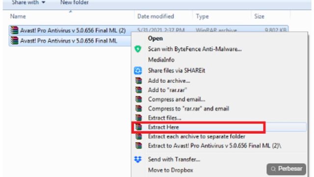 Ekstrak File Part Agar Menjadi 1 Folder