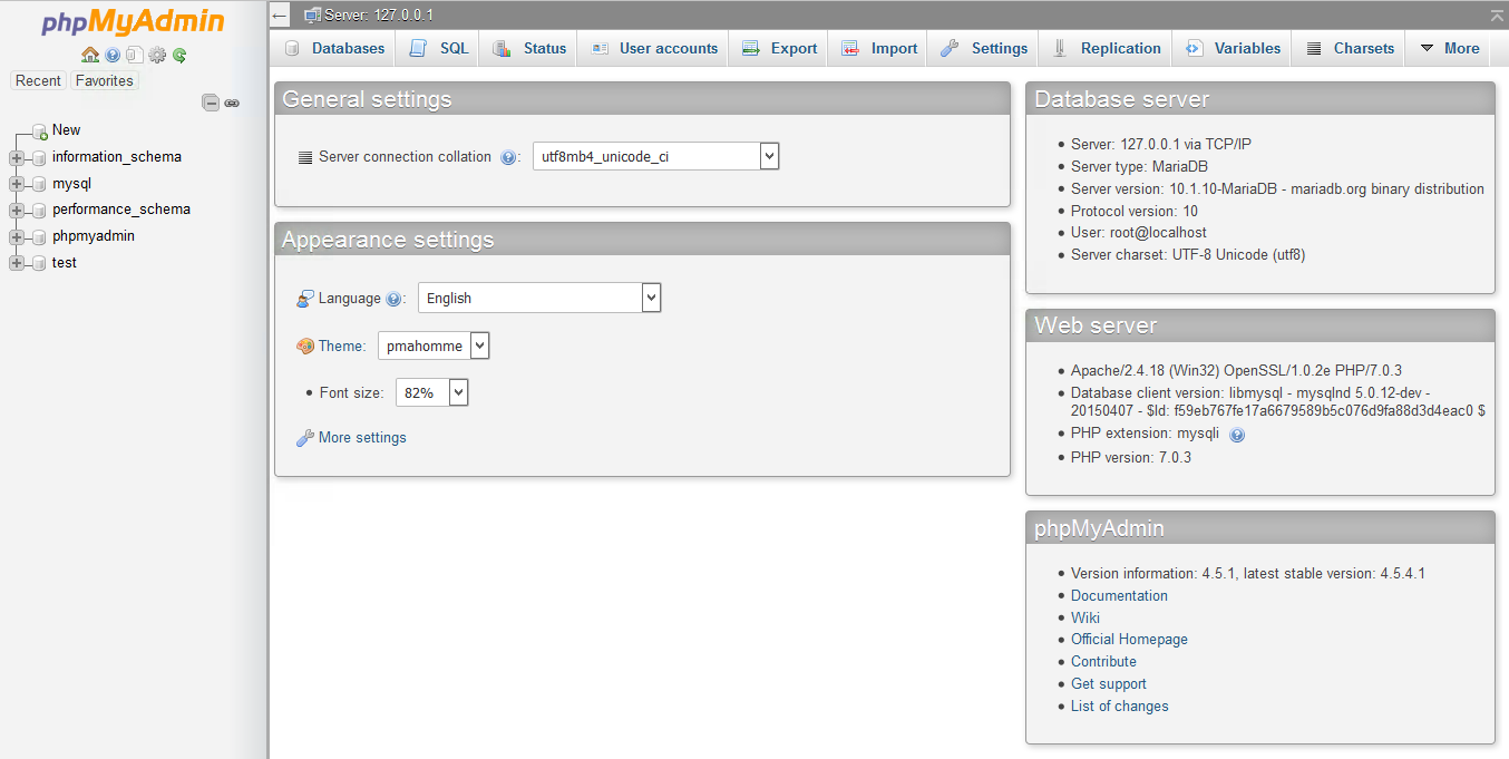 Tampilan Database phpMyAdmin