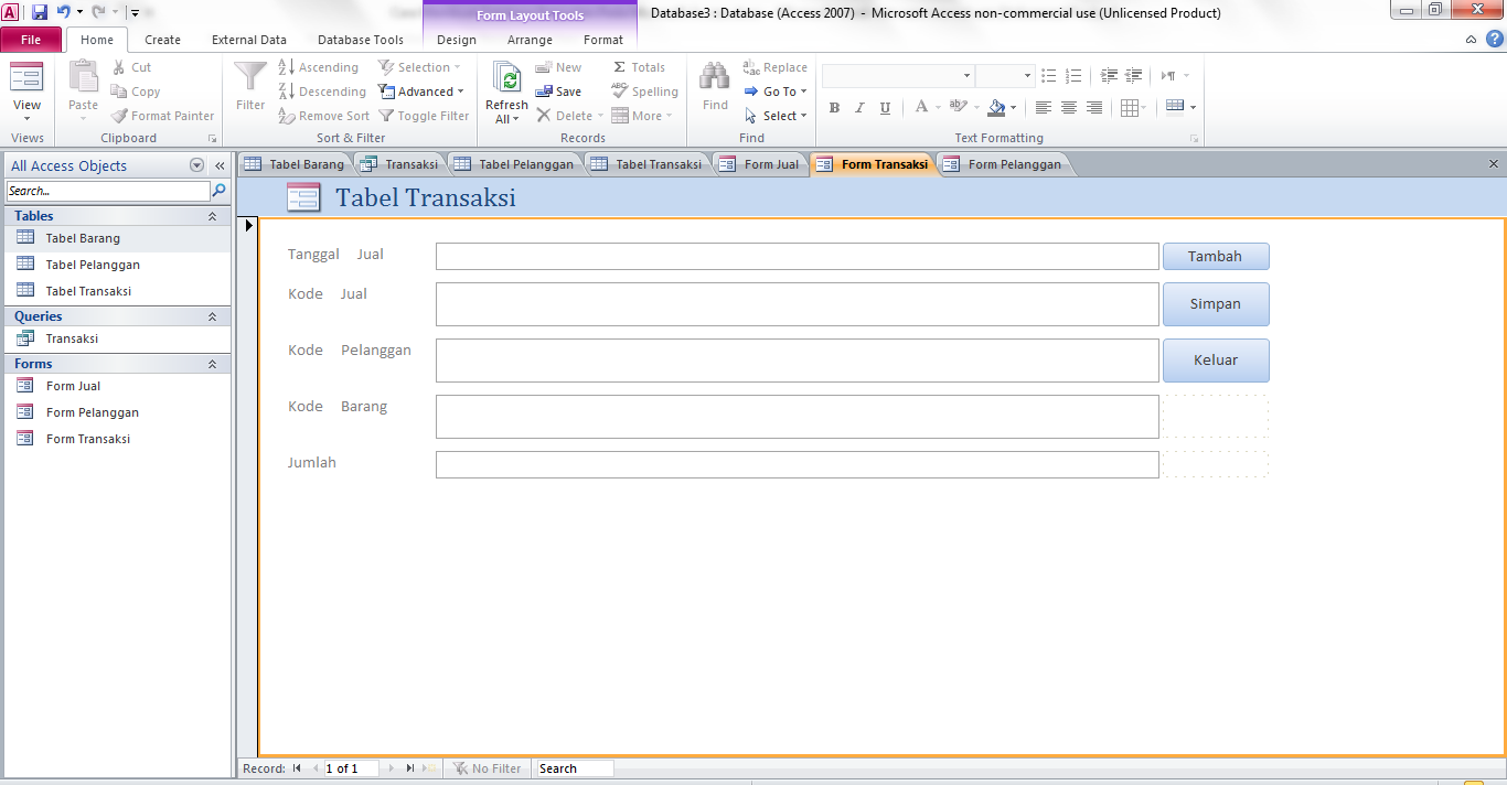 Form Microsoft Access 